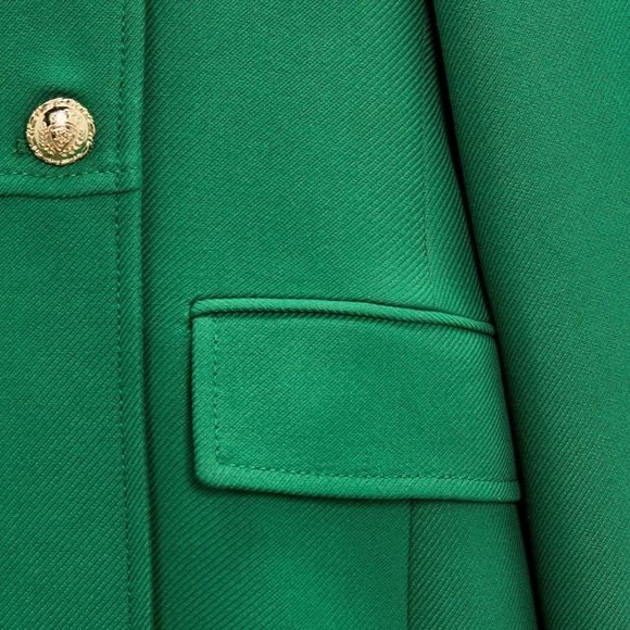 ZARA TAILORED BUTTONED COAT SIZE Small Apple green 0/5247/243 gold buttons NWT - Picture 11 of 11